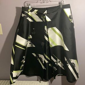 Lane Bryant a line geometric pattern silk skirt